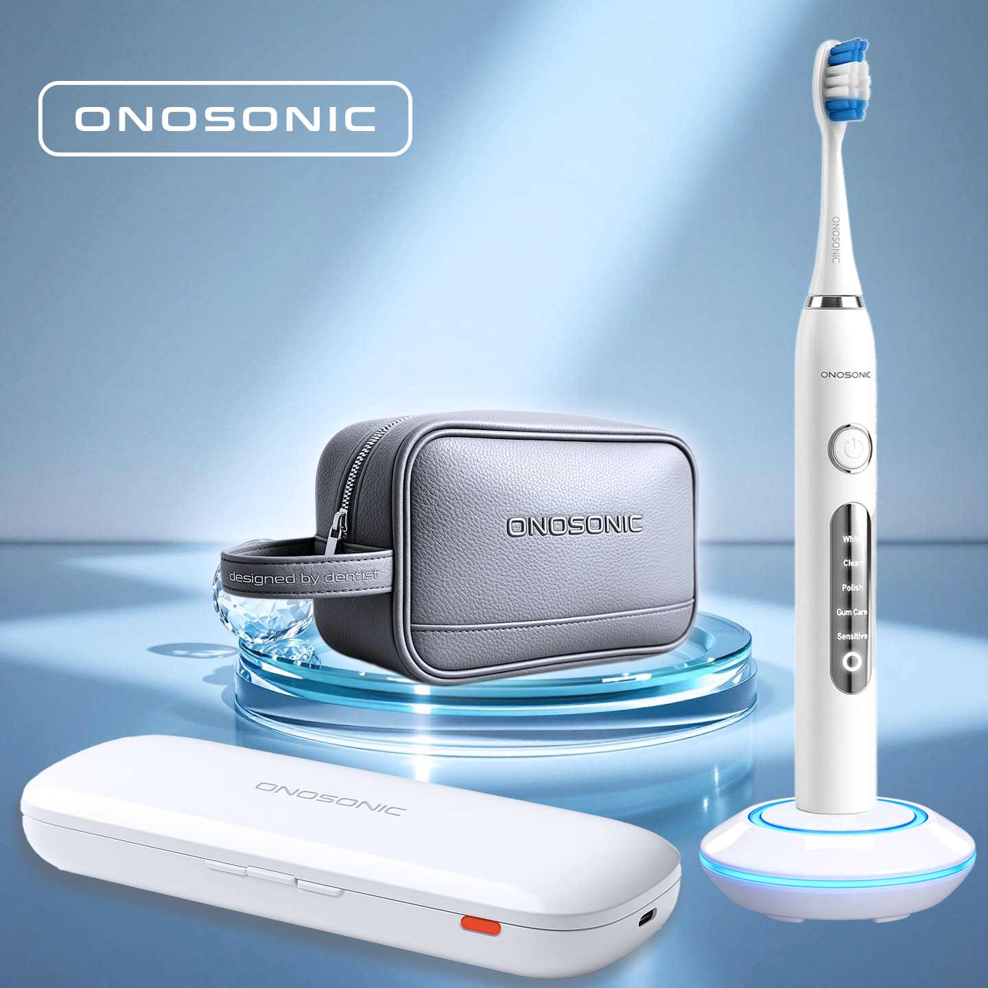 A user brushing with the DX-1 sonic electric toothbrush designed for deep plaque removal, improved gum health, and teeth whitening for daily oral care in Dubai and UAE.
