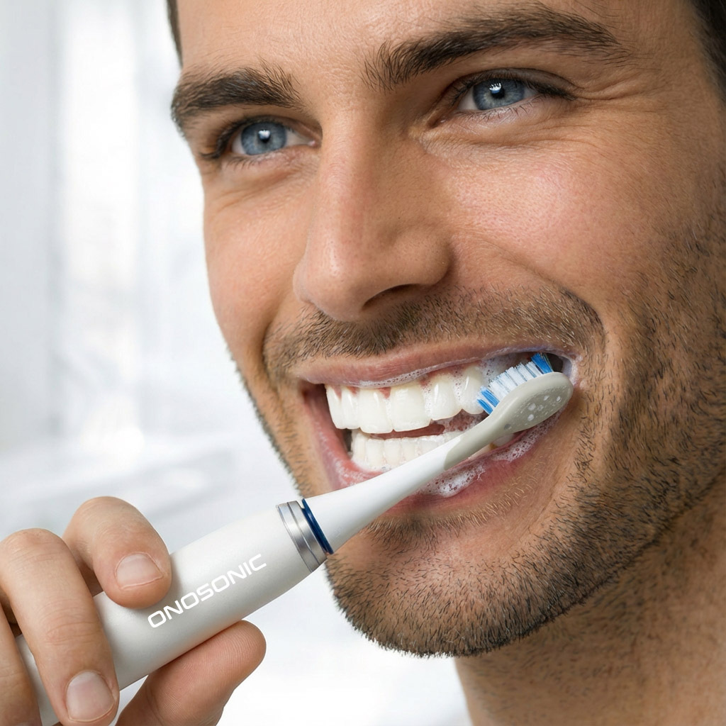 DX-1 Twin Engine Electric Toothbrush by ONOSONIC for deep cleaning and teeth whitening, one of the best electric toothbrush options in UAE for advanced oral care at home.