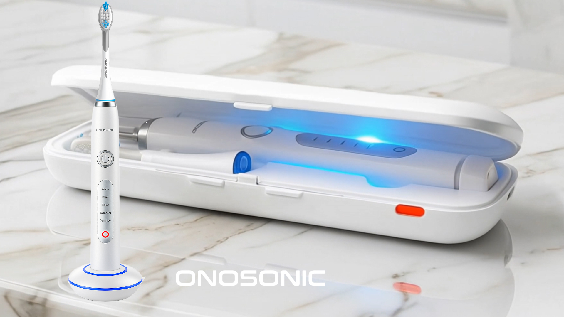 he ONOSONIC DX-1 Electric Toothbrush featuring advanced sonic technology for deep cleaning, plaque removal, and improved gum health.