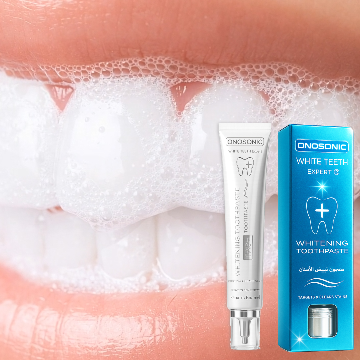 ONOSONIC White Teeth Expert&reg; PAP+ Whitening Toothpaste provides safe, non-abrasive teeth whitening. Unlike charcoal toothpaste, it protects enamel, reduces sensitivity, and delivers visible results. Perfect for daily use in Dubai and UAE.