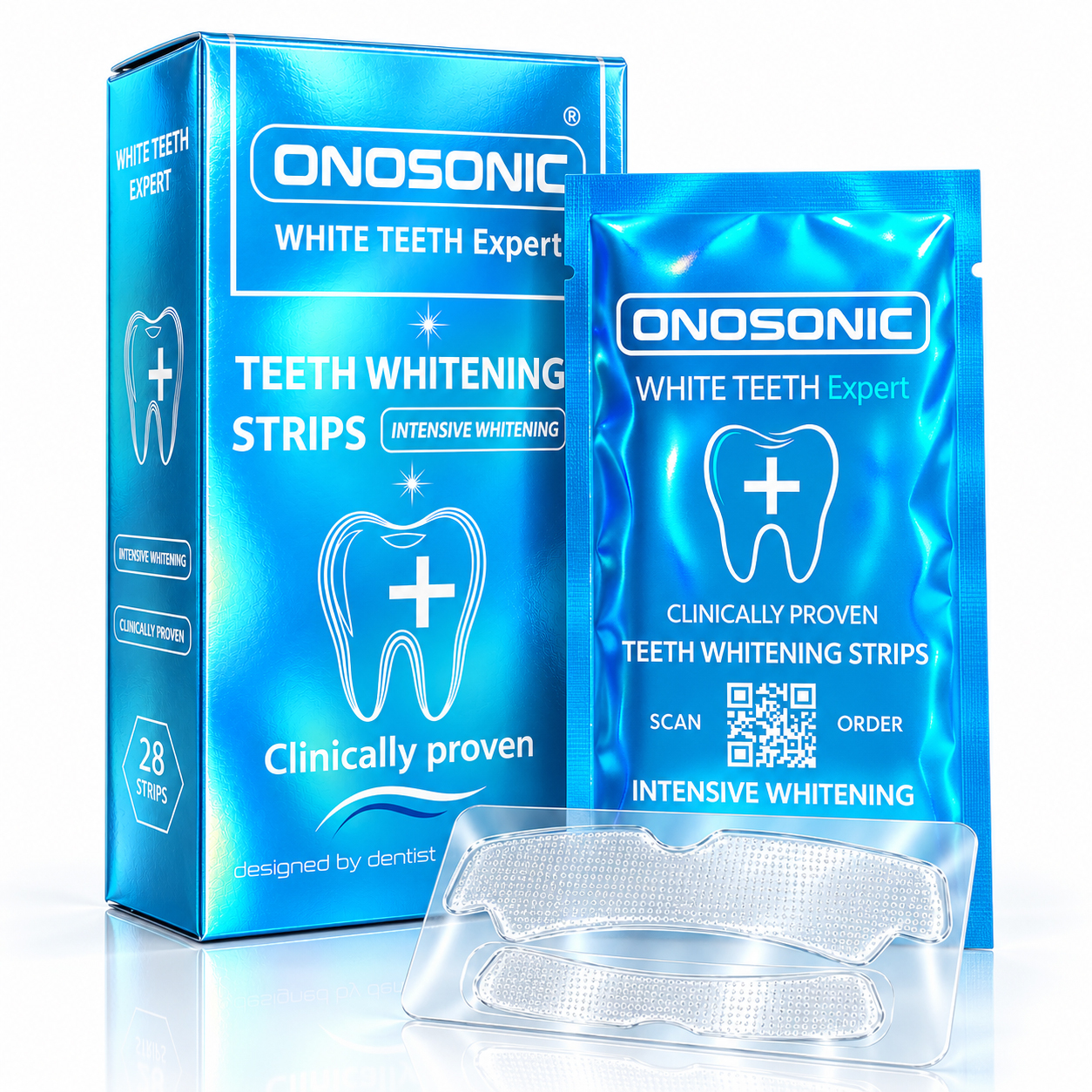 ONOSONIC WHITE TEETH Expert® Whitening Strips for Teeth Whitening Discover ONOSONIC WHITE TEETH Expert® Whitening Strips, designed for convenient at-home teeth whitening. Help reduce the appearance of everyday stains and achieve a brighter-looking smile with an easy-to-use oral care solution.